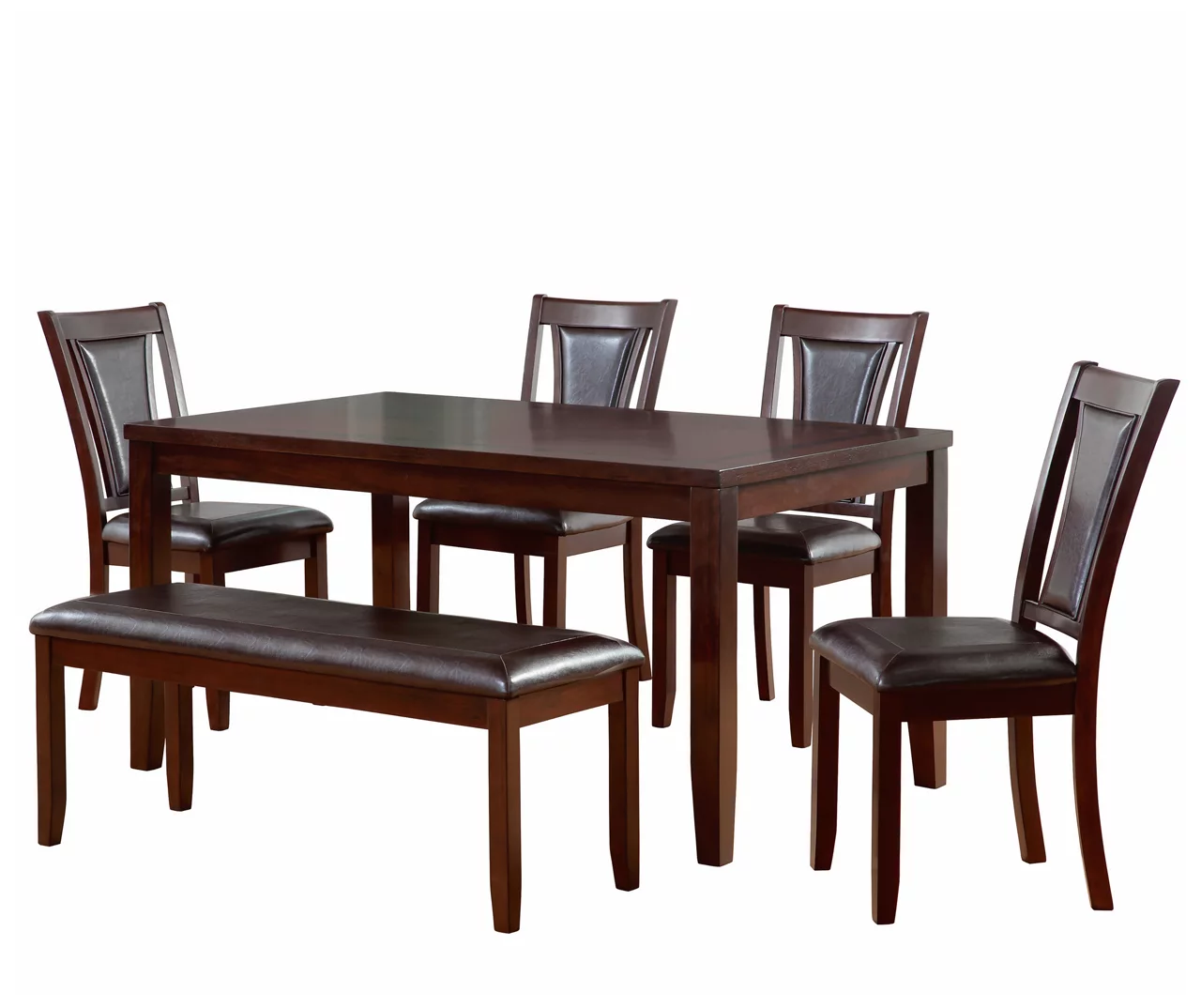 Harlow 6-Piece Padded Dining Set With Bench