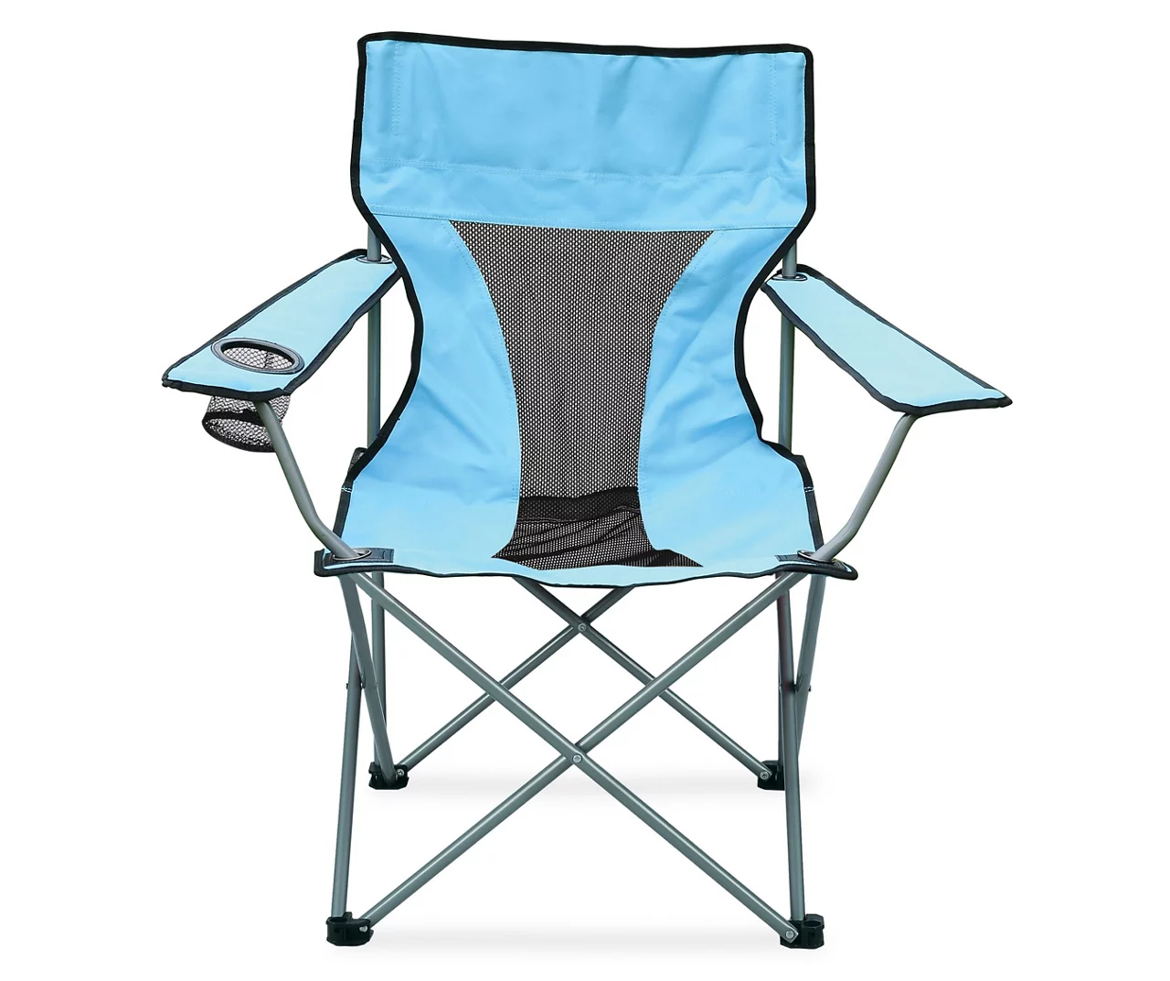 Sky Blue Folding Quad Chair With Carrying Bag