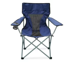 Navy Blue Folding Quad Chair With Carrying Bag