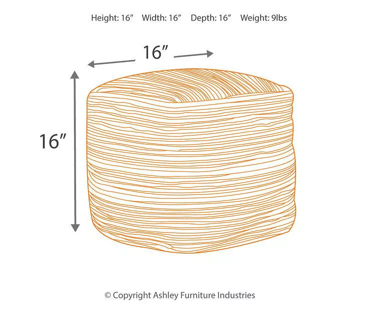 Absalom Natural Chenille Pouf - Image 3