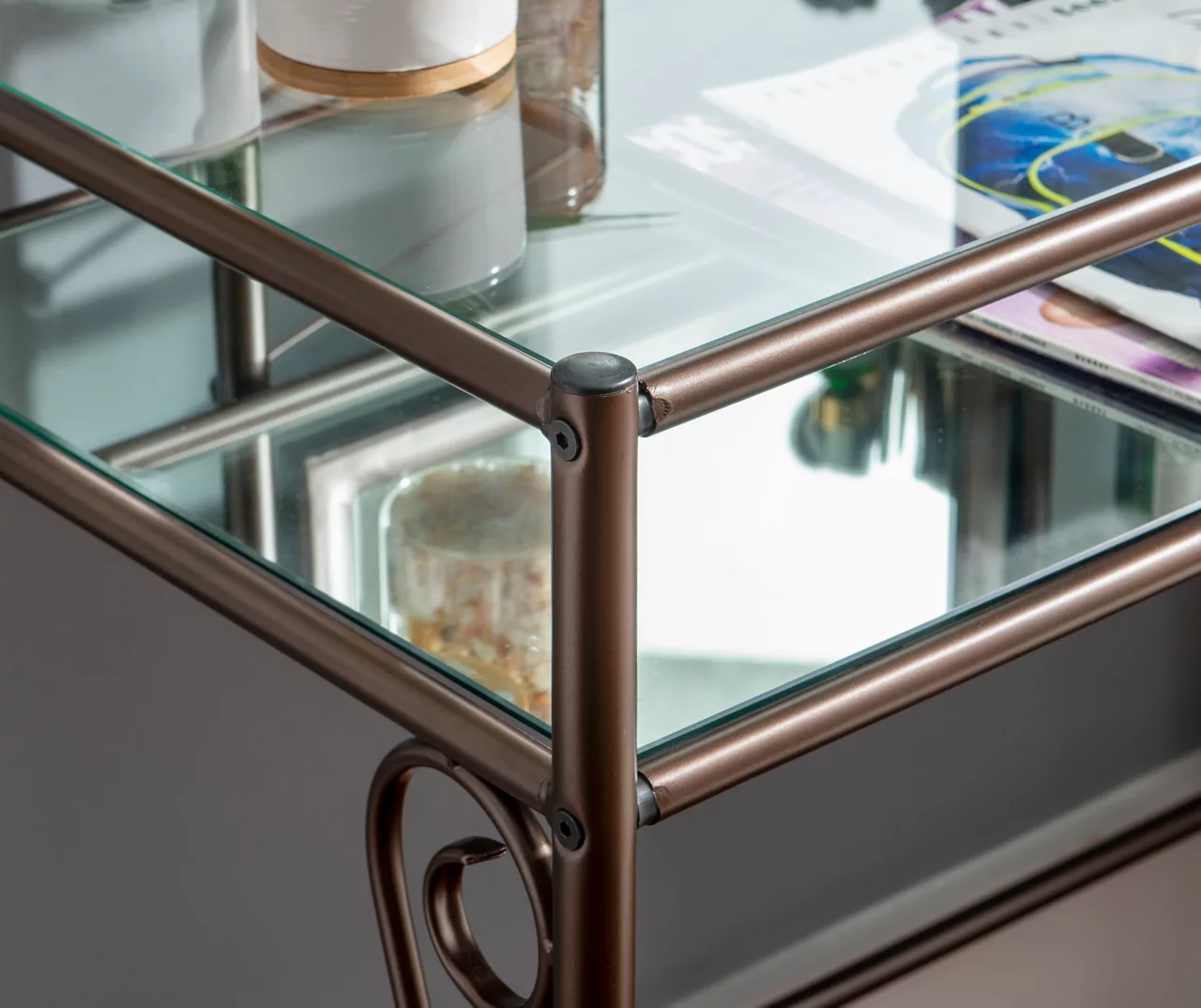 Heather Metal Adjustable Mirror Vanity Set With Stool - Image 9