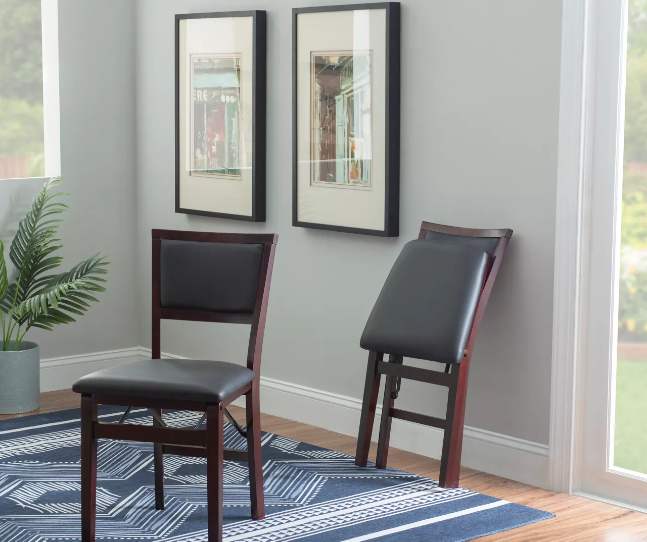 Brown Classic Open Back Folding Chairs, 2-Pack - Image 9