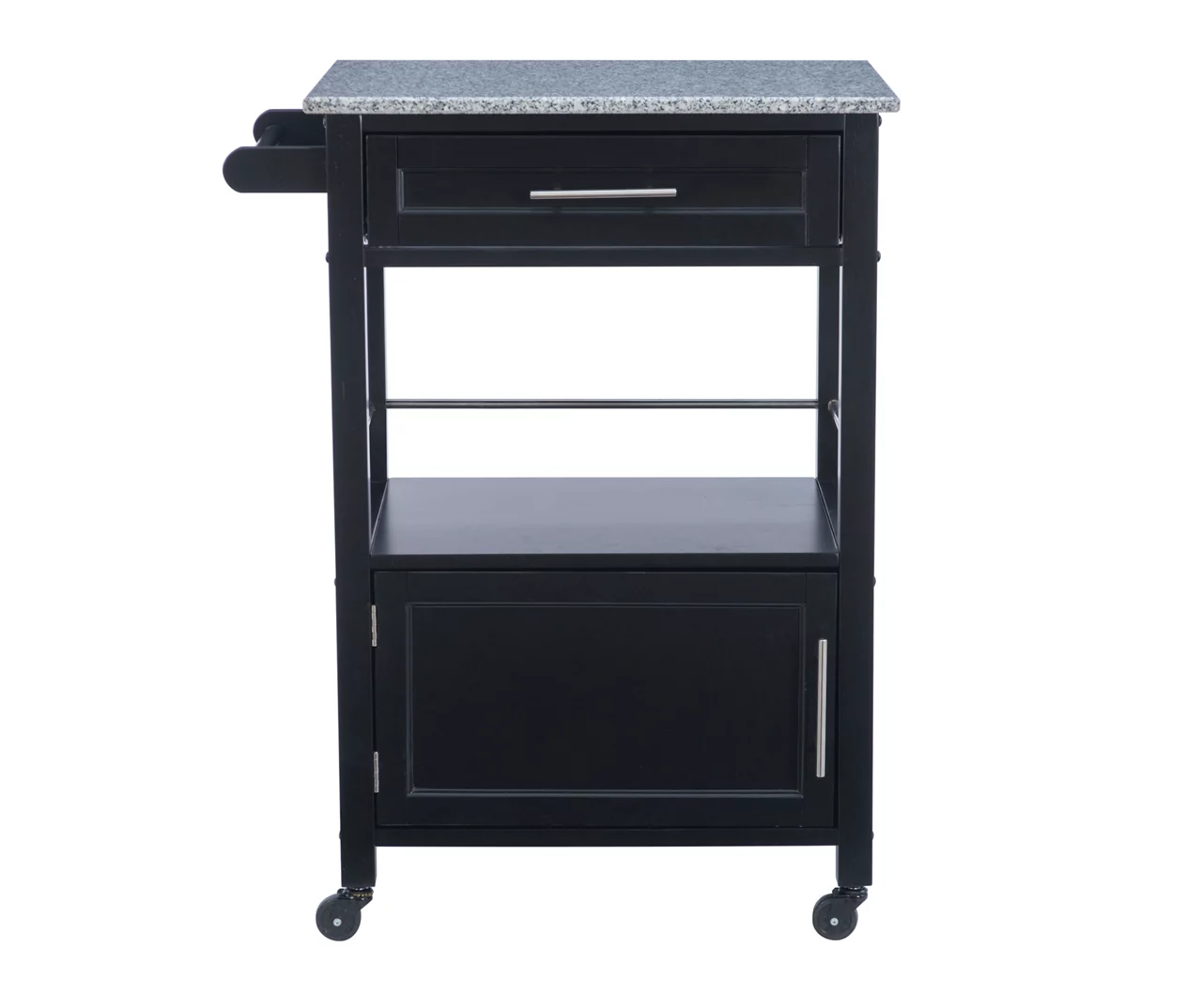 Ree Black Granite Top Kitchen Cart With Storage - Image 4