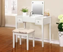 Butterfly Mirror Vanity Set With Stool