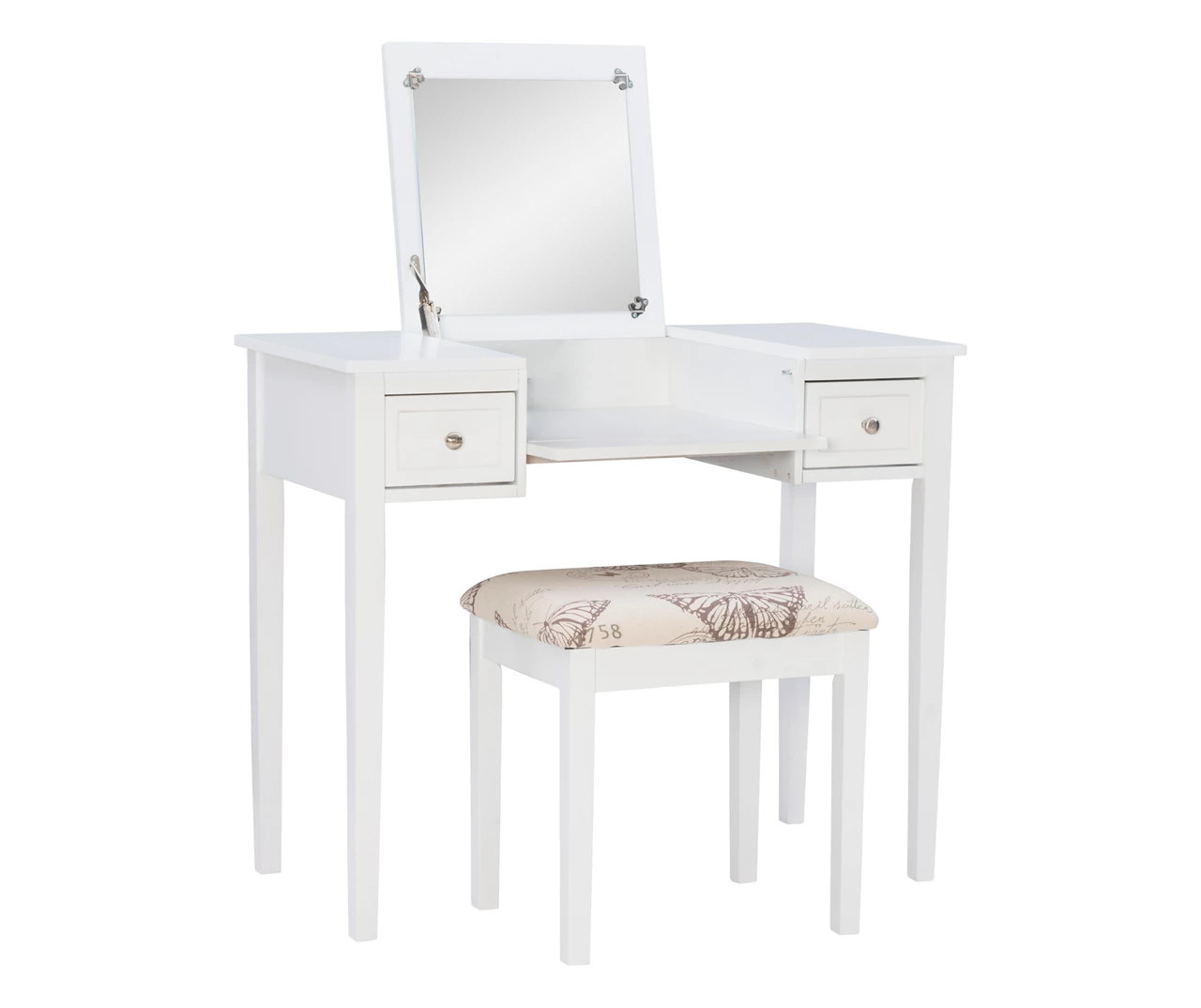 Butterfly Mirror Vanity Set With Stool - Image 5