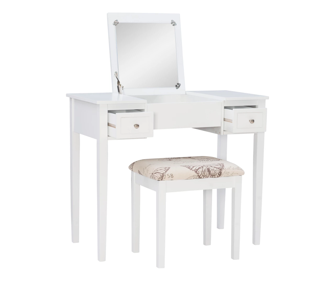 Butterfly Mirror Vanity Set With Stool - Image 6