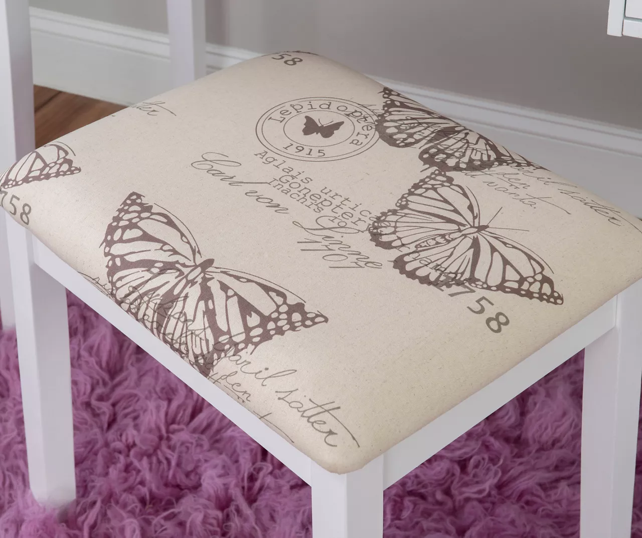 Butterfly Mirror Vanity Set With Stool - Image 12