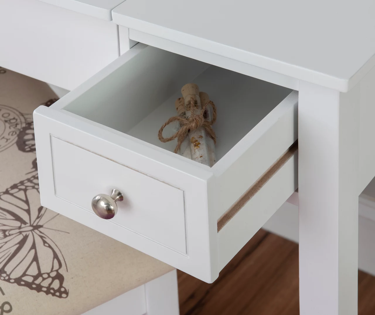 Butterfly Mirror Vanity Set With Stool - Image 11