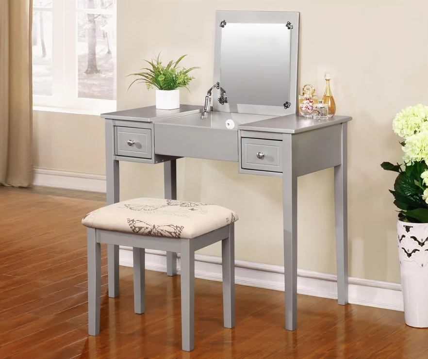 Butterfly Mirror Vanity Set With Stool - Image 14