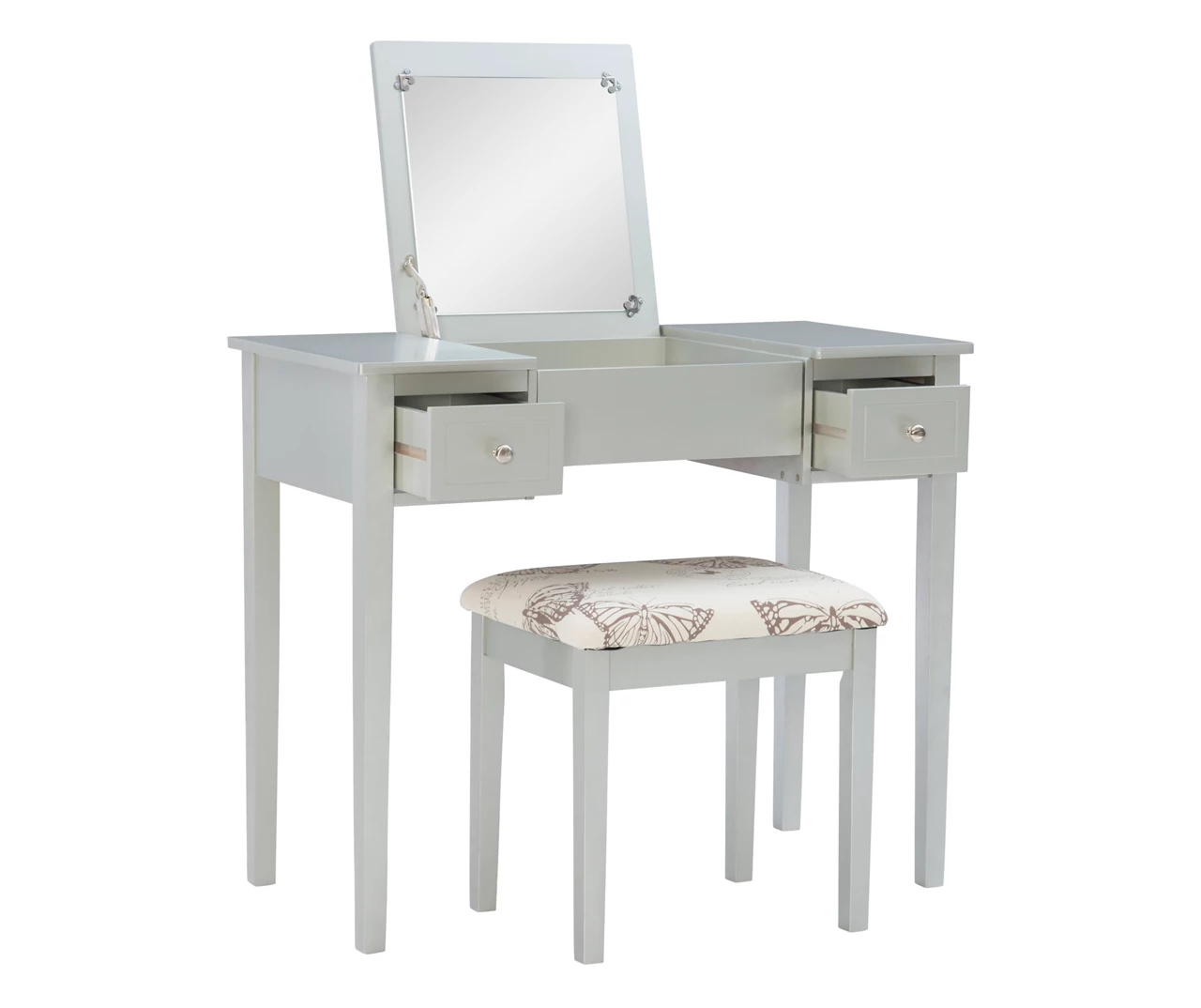 Butterfly Mirror Vanity Set With Stool - Image 19