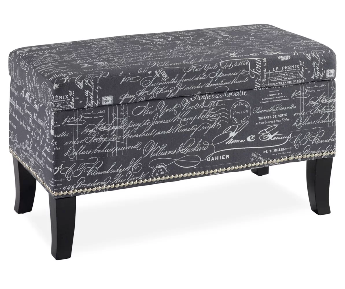 Claudia Gray Script Storage Ottoman