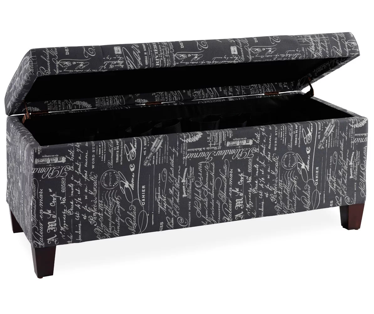 Claudia Gray Script Storage Ottoman - Image 3