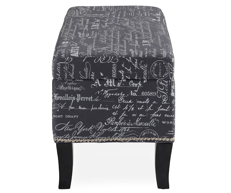 Claudia Gray Script Storage Ottoman - Image 4