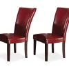 Hartford Red Faux Leather Parsons Dining Chairs, 2-Pack