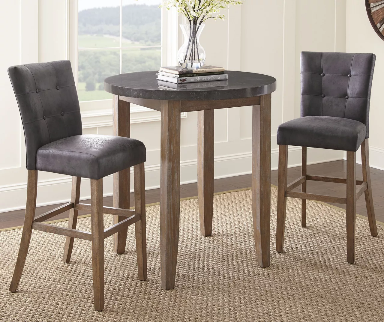 Debby Gray Upholstered Counter Chairs, 2-Pack - Image 2