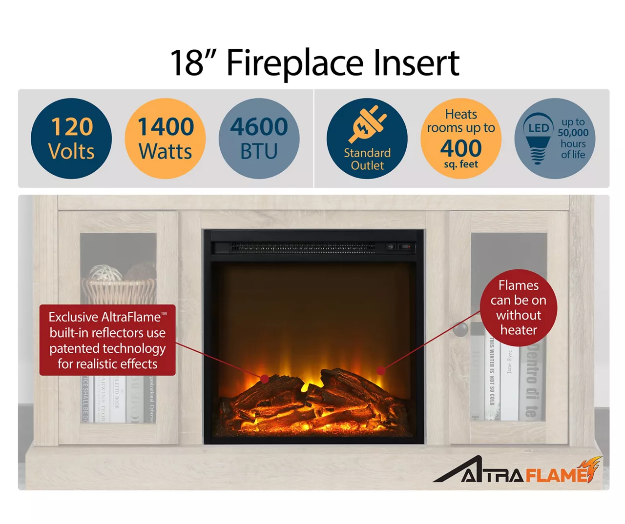 Ameriwood 47" Grandcastle Electric Fireplace Console - Image 5