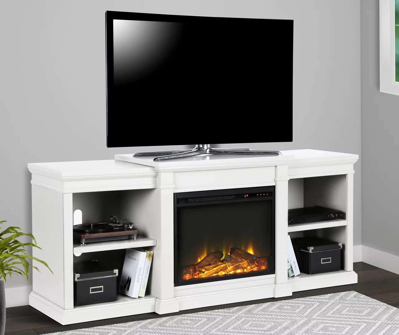 65" Wilton White Electric Fireplace Console - Image 3