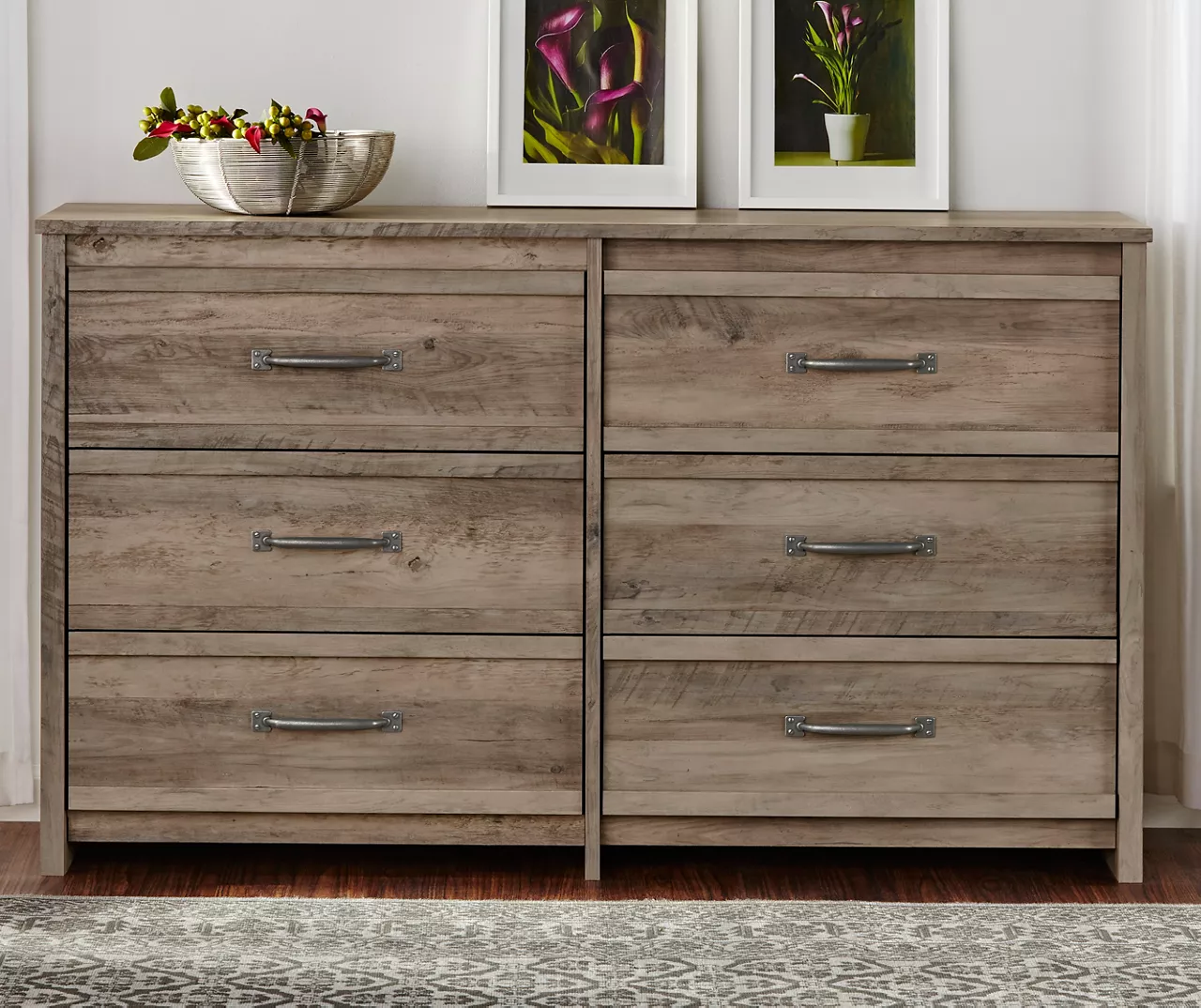 Duncan Gray Oak 6-Drawer Dresser - Image 4