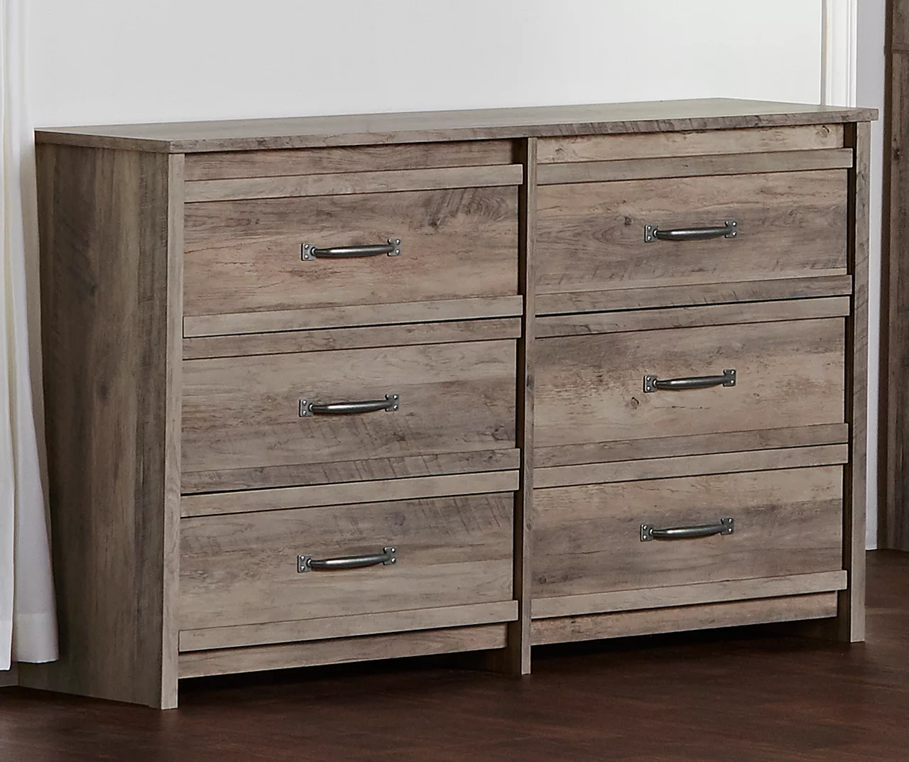 Duncan Gray Oak 6-Drawer Dresser - Image 3