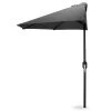 Black Half-Round Market Patio Umbrella