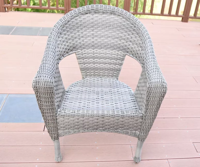 Gray All-Weather Wicker Cushioned Patio Chairs, 2-Pack - Image 6