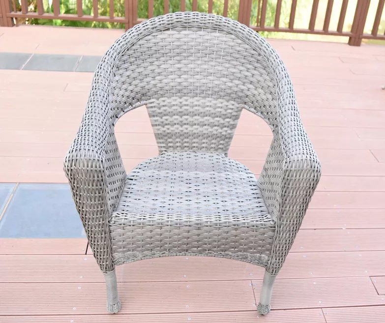 Gray All-Weather Wicker Cushioned Patio Chairs, 2-Pack - Image 8