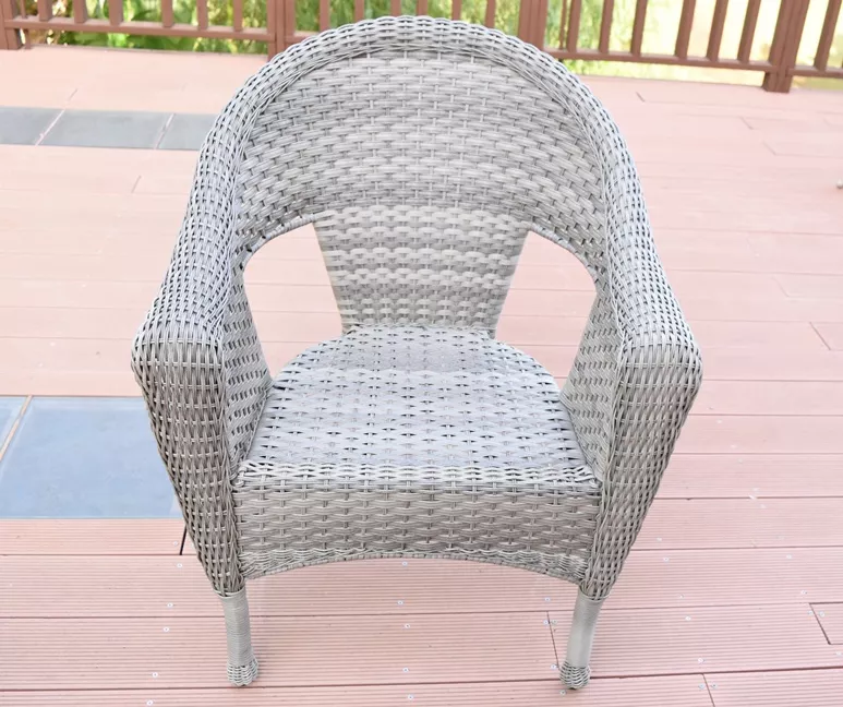 Gray All-Weather Wicker Cushioned Patio Chairs, 2-Pack - Image 7