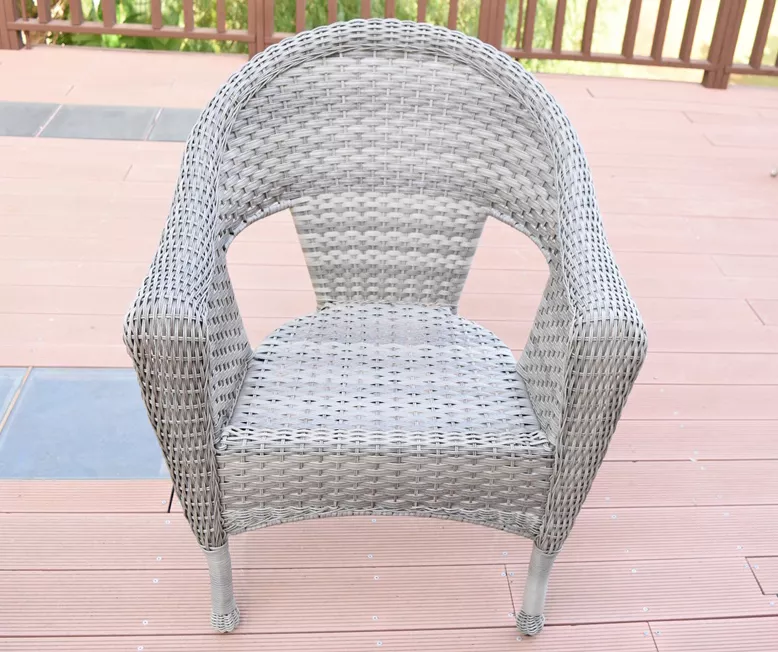 Gray All-Weather Wicker Cushioned Patio Chairs, 2-Pack - Image 4