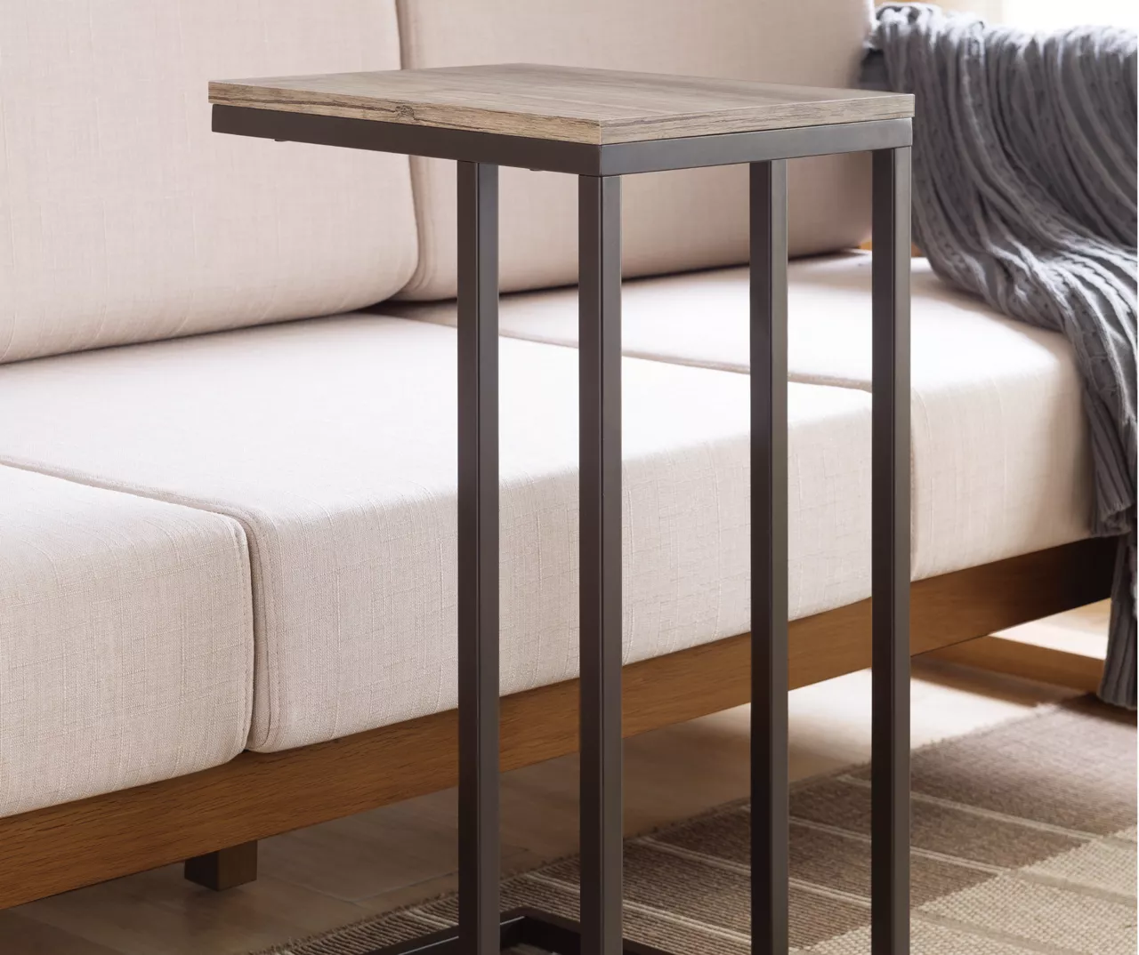 Brown & Black Metal C Side Table - Image 2