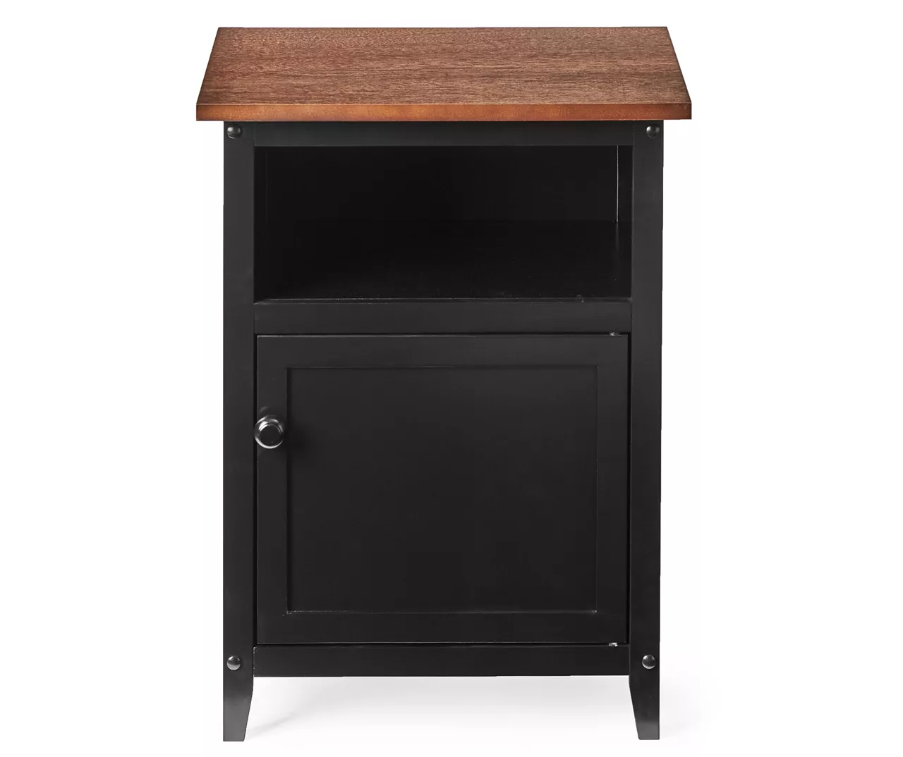 Walnut & Black Nightstand - Image 2
