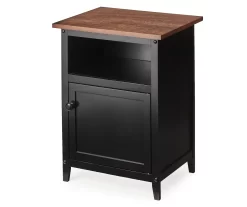 Walnut & Black Nightstand