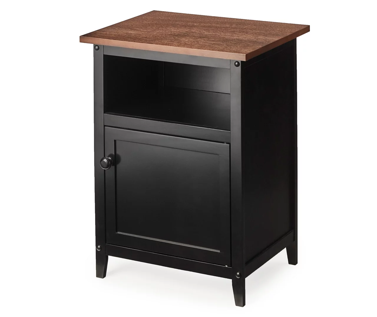 Walnut & Black Nightstand