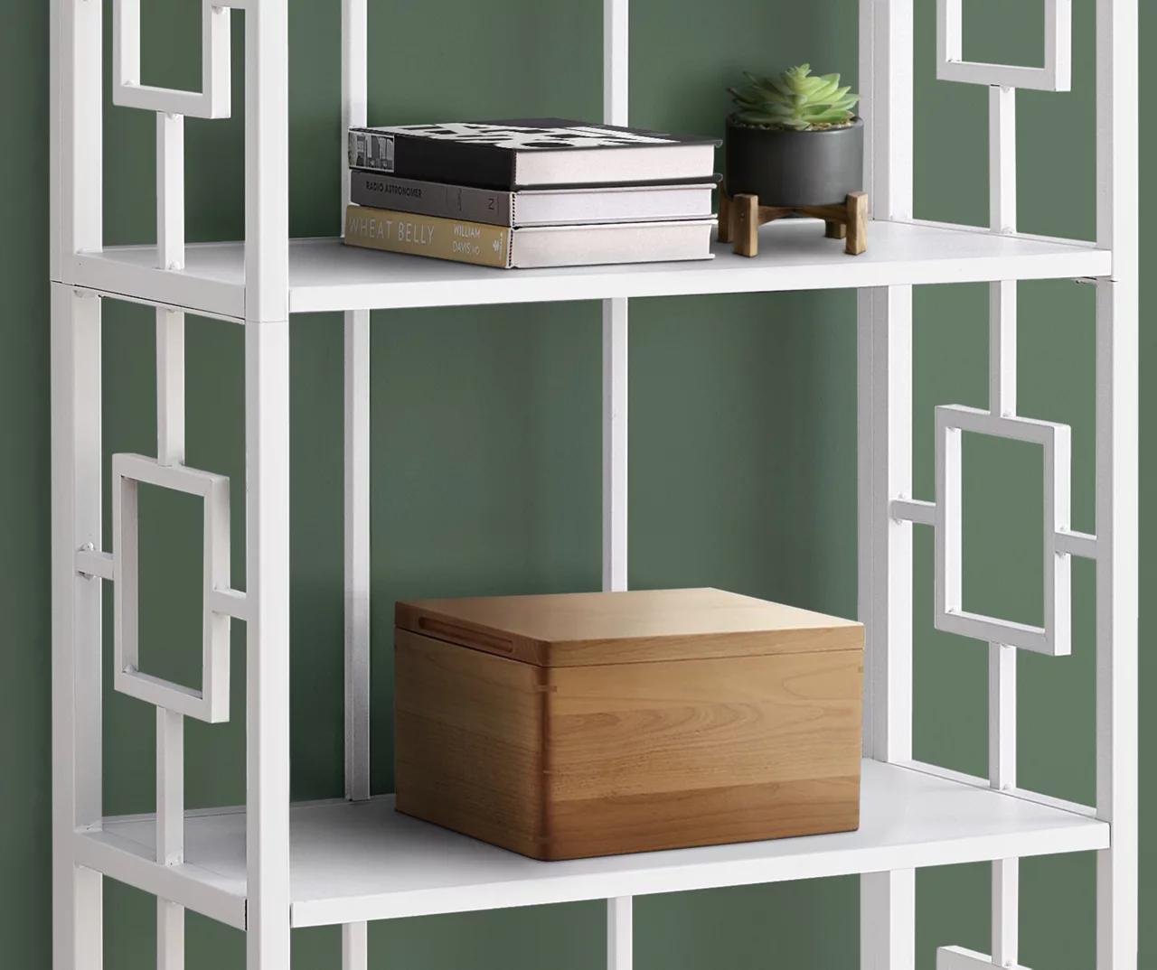 White Square 4-Shelf Open Bookcase - Image 4