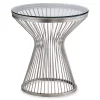 Silver Hourglass End Table