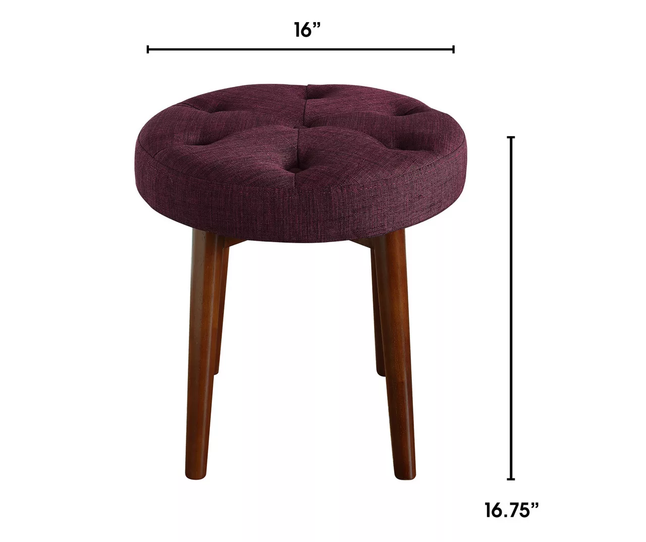Penelope Eggplant Tufted Stool - Image 5