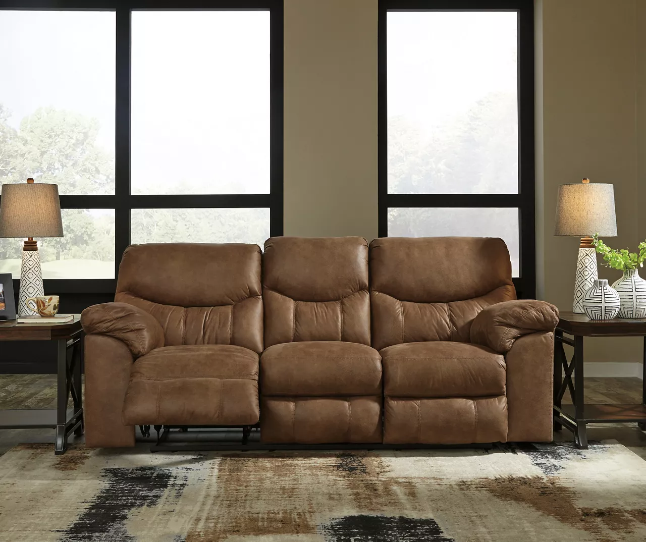 Boxberg Bark Faux Leather Reclining Sofa - Image 5