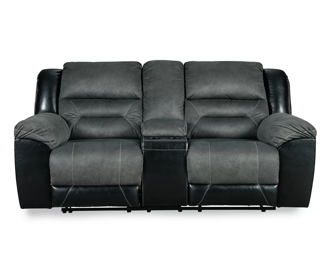 Earhart Faux Leather Reclining Console Loveseat