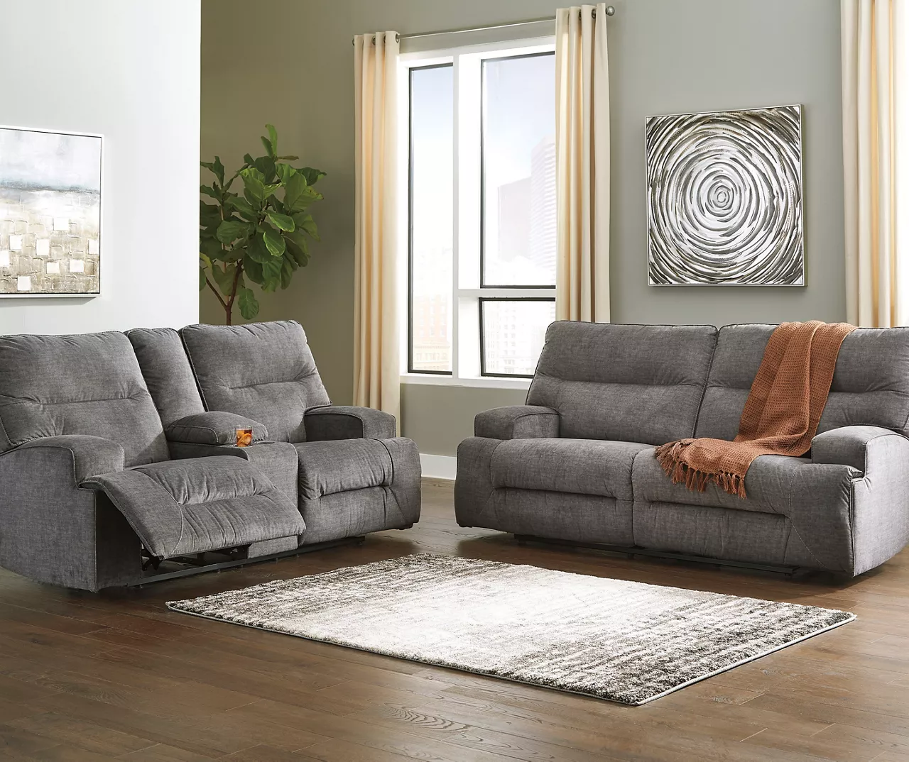 Coombs Charcoal Reclining Sofa - Image 5