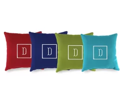 "D" Monogram Indoor/Outdoor Throw Pillow