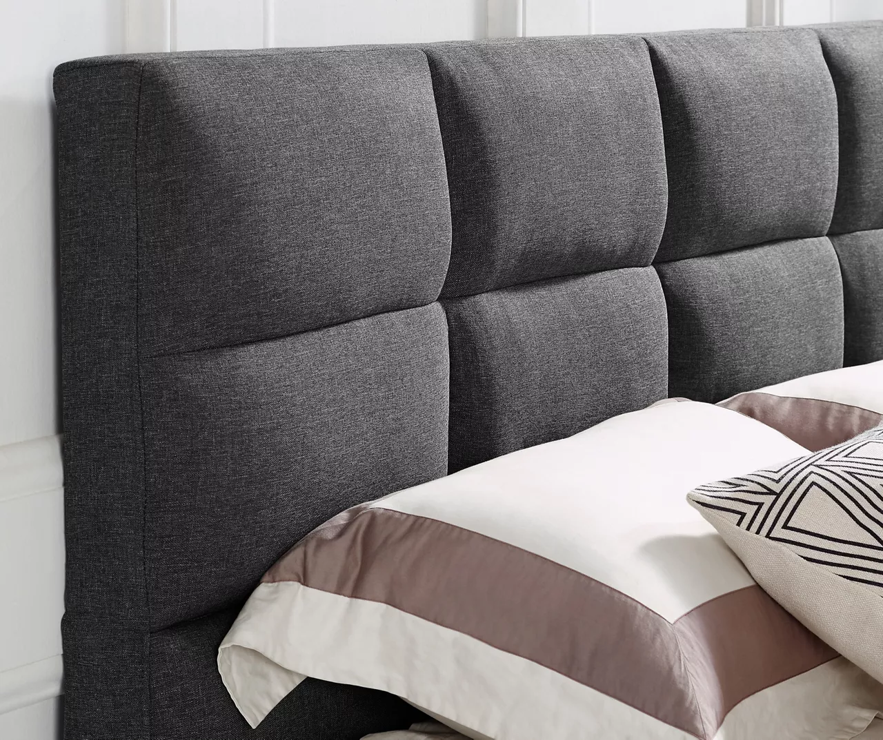 Orson Gray Full Upholstered Bed - Image 4