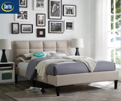 Orson Beige Full Upholstered Bed