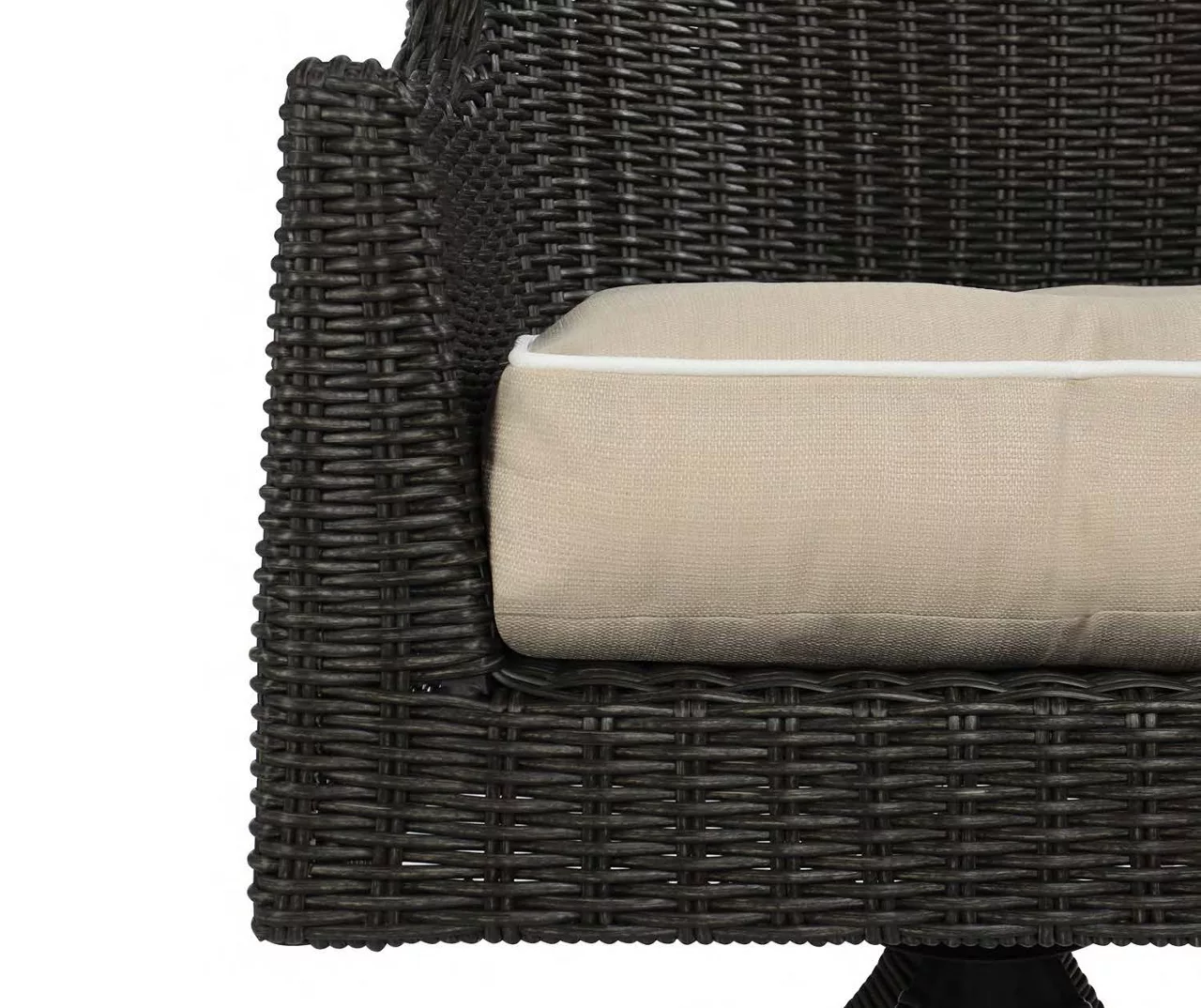 Linen 4-Piece Outdoor Wicker Chair Cushion Set - Image 4