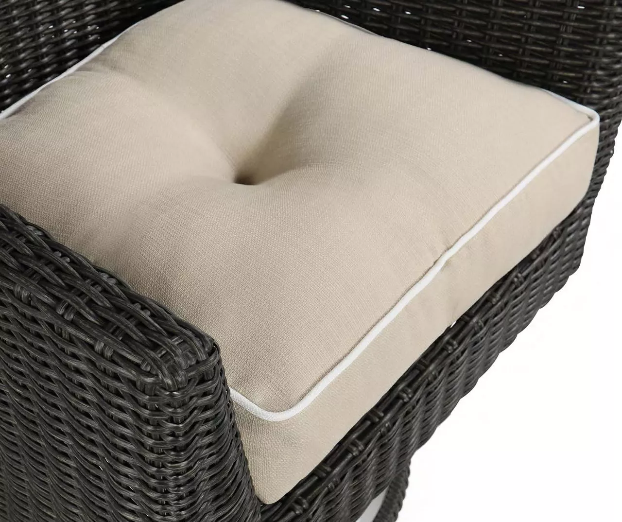 Linen 4-Piece Outdoor Wicker Chair Cushion Set - Image 5