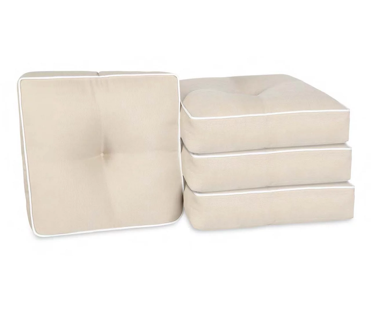 Linen 4-Piece Outdoor Wicker Chair Cushion Set - Image 6