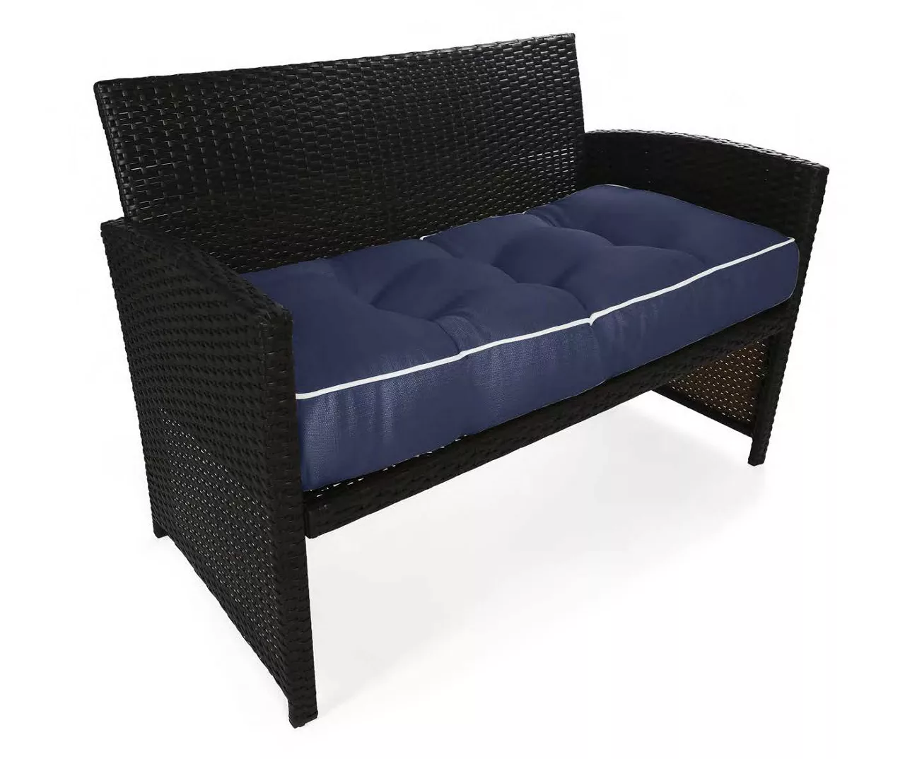 Navy Blue 3-Piece Outdoor Wicker Cushion Set - Image 4
