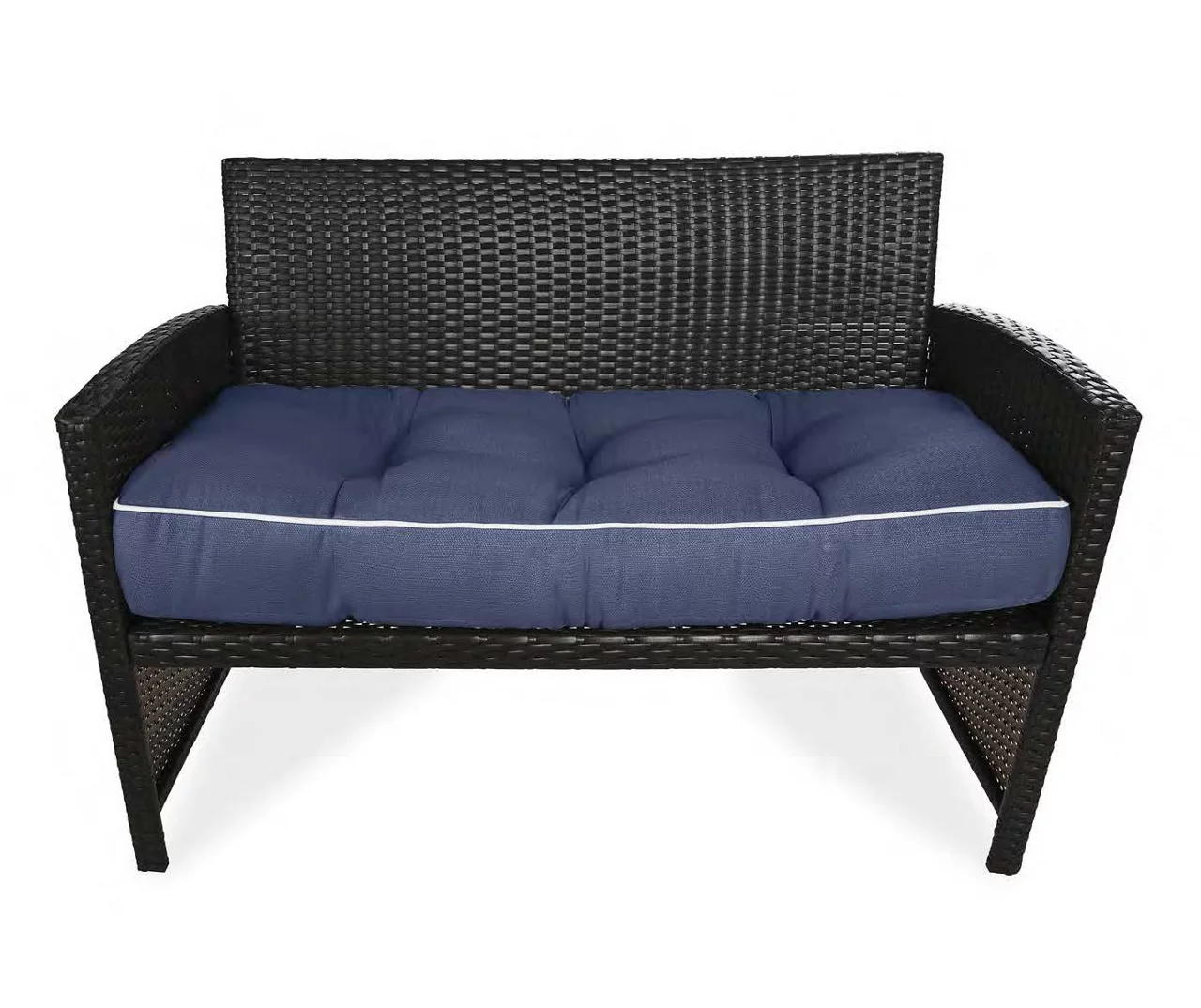 Navy Blue 3-Piece Outdoor Wicker Cushion Set - Image 5