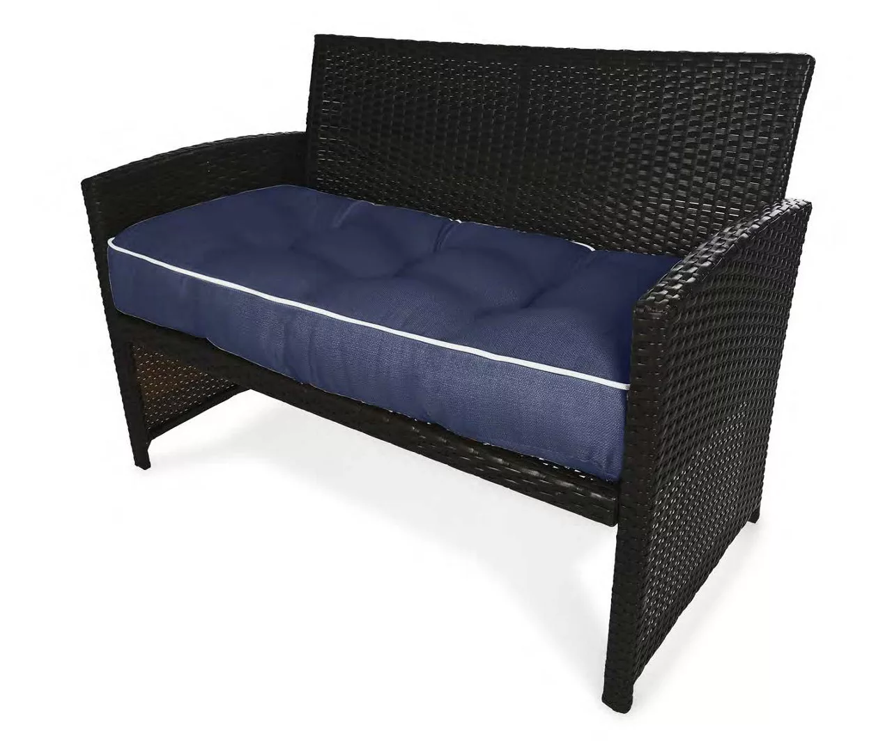 Navy Blue 3-Piece Outdoor Wicker Cushion Set - Image 6