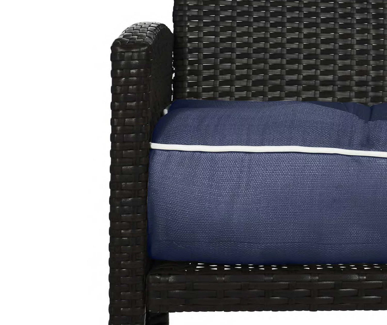 Navy Blue 3-Piece Outdoor Wicker Cushion Set - Image 7
