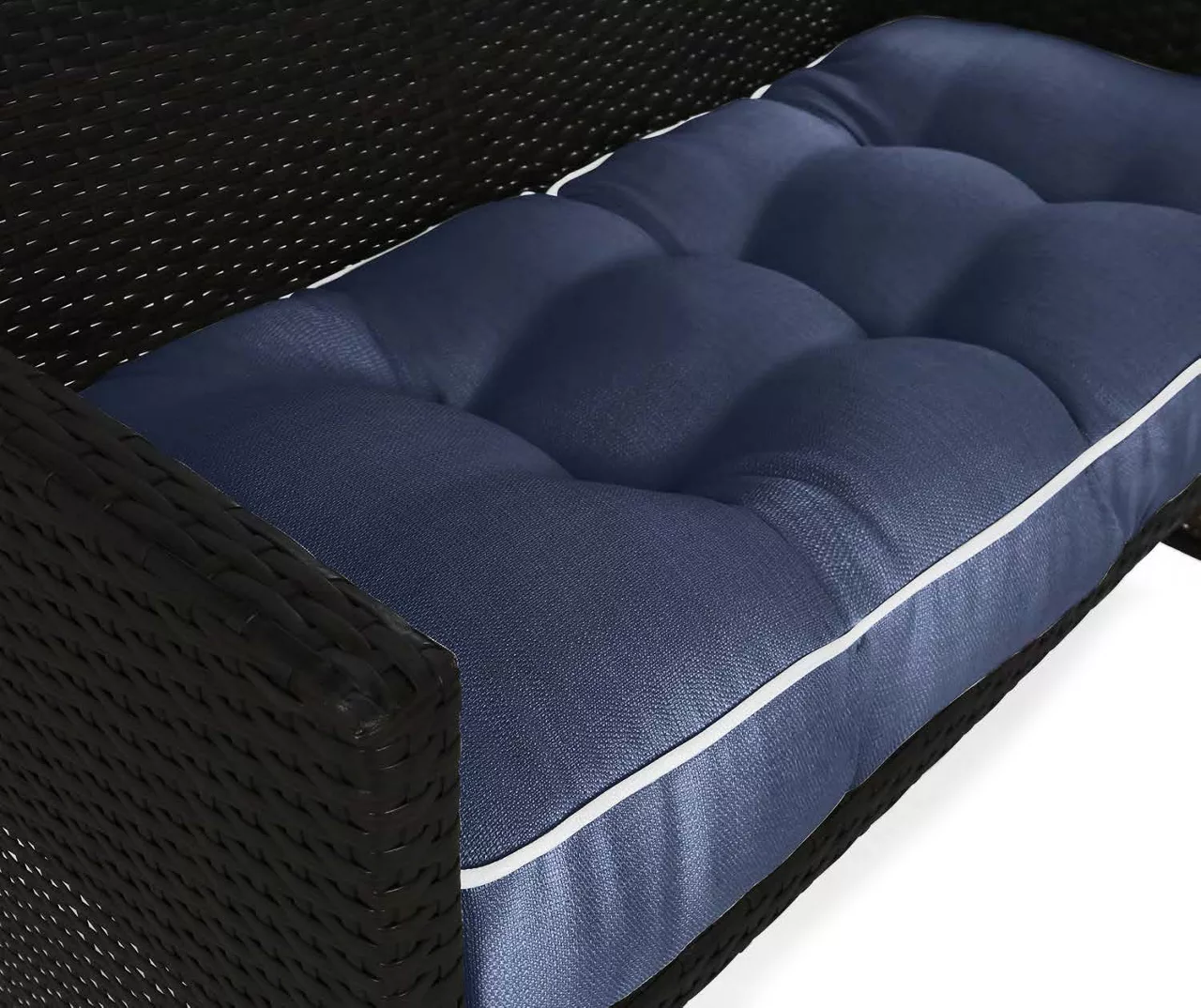 Navy Blue 3-Piece Outdoor Wicker Cushion Set - Image 8