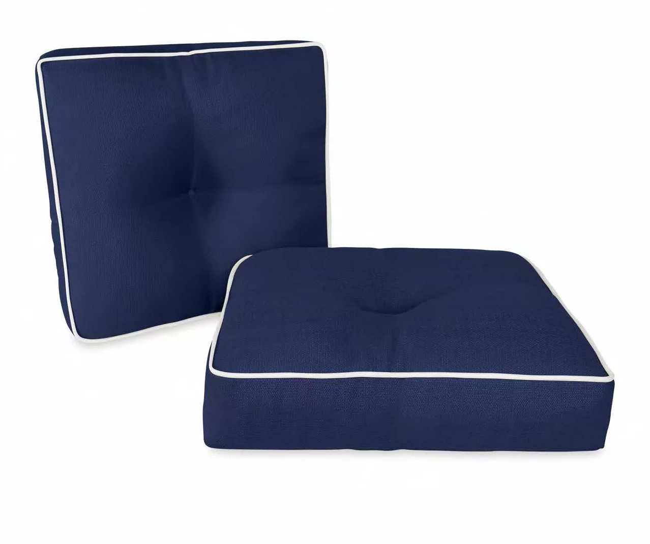 Navy Blue 3-Piece Outdoor Wicker Cushion Set - Image 3